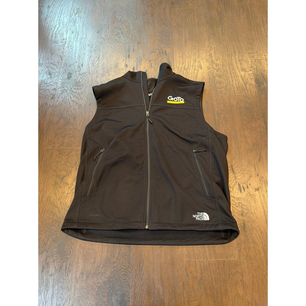 The North Face WindWall Soft Shell Vest GoTo Logo Black Full Zip Men's‎ XL